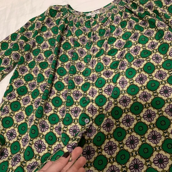 Creme Fraiche Green and Purple Flowy Top - Picture 6 of 7